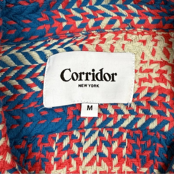 Corridor Mens Acid Plaid Short Sleeve Button Shirt Sz Medium Firecracker Camp C7 - Picture 3 of 8